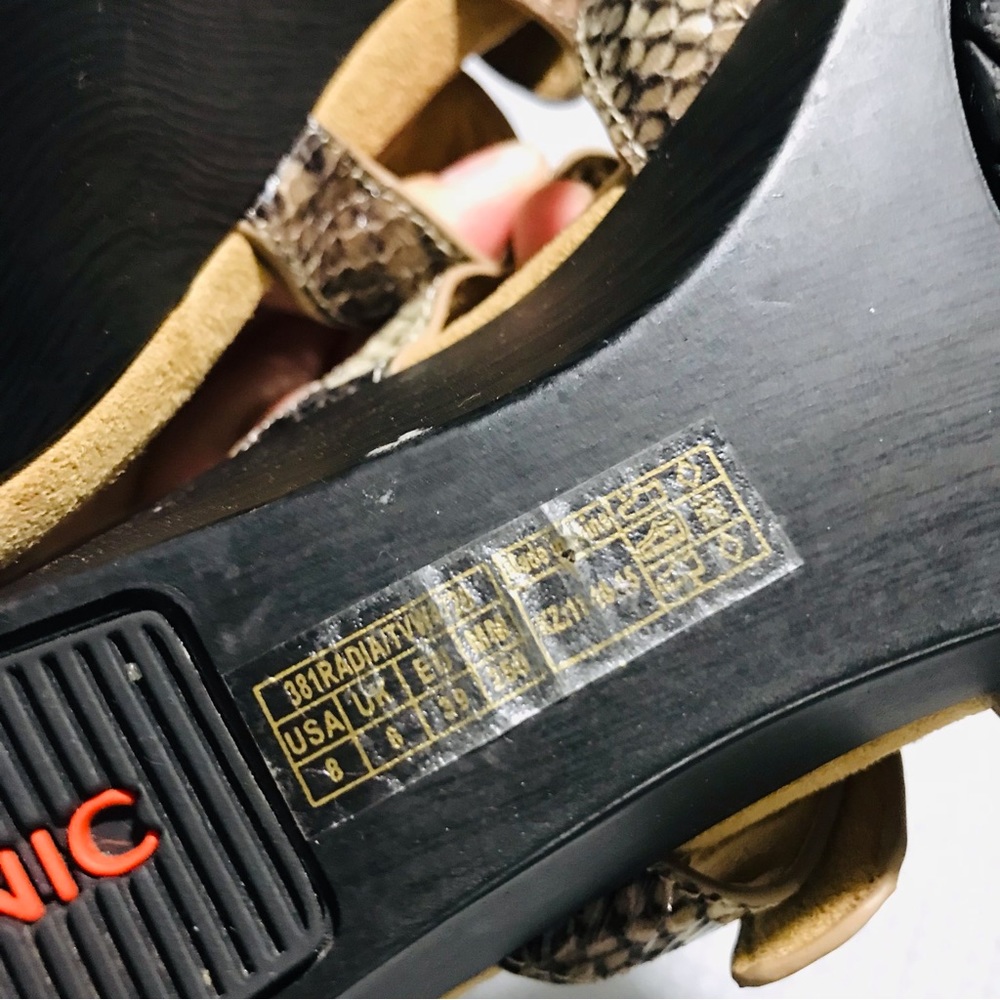 Vionic Orthotic Adjustable Triple Strap Slide Wedges - Radia Snake‎ - Picture 10 of 11
